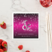 Serviette En Papier Metallo Hot Rose Star Lumières Design (En situation)