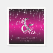 Serviette En Papier Metallo Hot Rose Star Lumières Design (Devant)