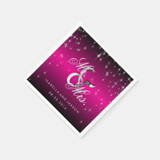 Serviette En Papier Metallo Hot Rose Star Lumières Design (Coin)