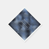 Serviette En Papier Métallurgique Bleu Marine Mariage de verre Événeme (Coin)