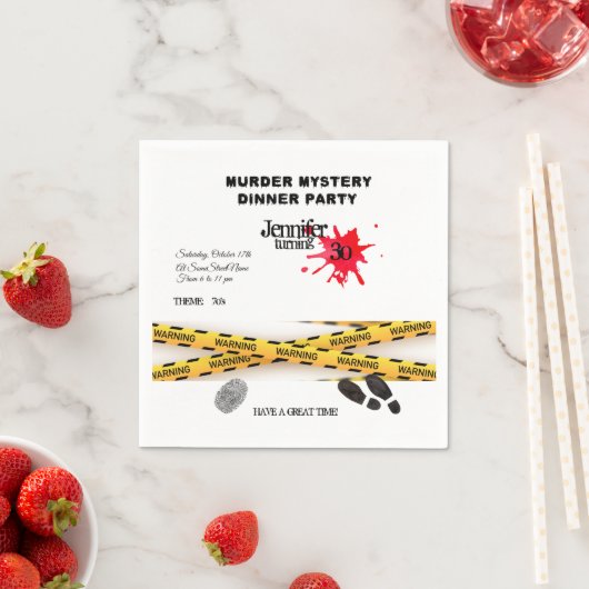 Serviette En Papier Meurtre mystère fête d'anniversaire lieu de crime (En situation)