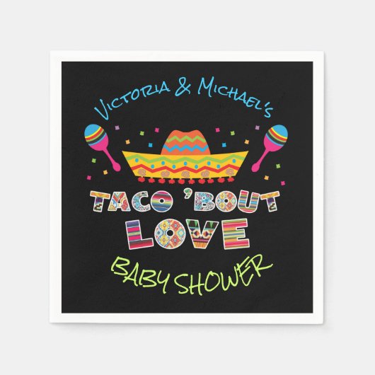Serviette En Papier mexicaine Fiesta taco bout love couples douche (Devant)