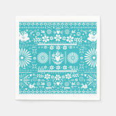 Serviette En Papier Mexicaine Picado Turquoise Turquoise Mariage Maria (Devant)