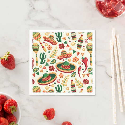 Serviette En Papier Mexican Cinco De Mayo Pattern (En situation)