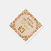 Serviette En Papier Mexique Floral Occident Joyeux Anniversaire Editab (Coin)