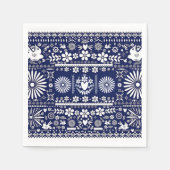 Serviette En Papier Mexique Picado Blue Navy Papier Mariage Mariage (Devant)