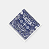 Serviette En Papier Mexique Picado Blue Navy Papier Mariage Mariage (Coin)