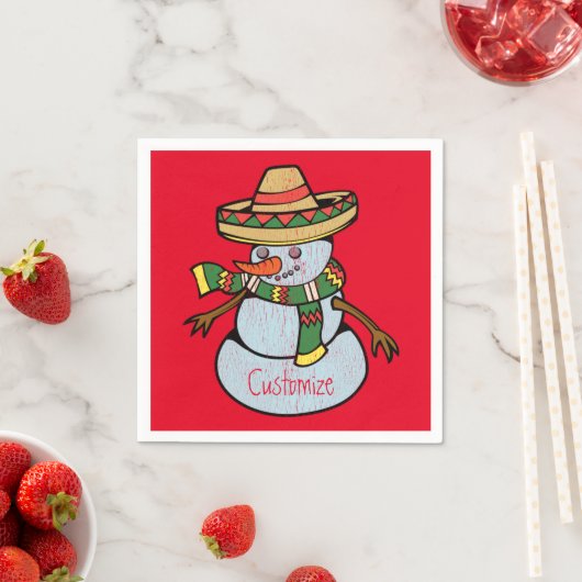 Serviette En Papier Mexique Sombrero Père Noël Thunder_Cove (En situation)