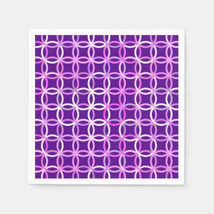 Serviette En Papier Mi-siècle Cercles modernes, améthyste et orchidée
