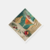 Serviette En Papier Mi-Siècle Cocktail de Noël Fête Happy Hour (Coin)