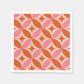 Serviette En Papier Mi-Siècle des éclats sur les cercles en rose orang (Devant)