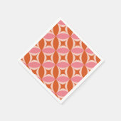 Serviette En Papier Mi-Siècle des éclats sur les cercles en rose orang (Coin)