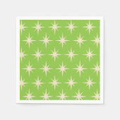 Serviette En Papier Mi siècle étoiles atomiques sur Lime Green Motif (Devant)