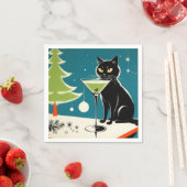 Serviette En Papier Mi-siècle moderne, apéritif de Noël (En situation)