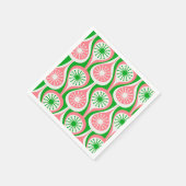 Serviette En Papier Mi-Siècle moderne Atomique gouttes Motif Rose Vert (Coin)