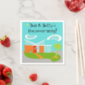 Serviette En Papier Mi-siècle moderne Cartographie de maison Papier de (En situation)