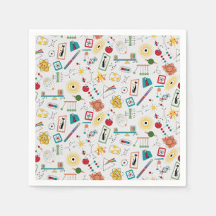 Serviette En Papier Mi-siècle moderne de l'âge atomique STEM Physique