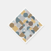 Serviette En Papier Mi-siècle moderne Géométrique Or Bleu (Coin)