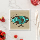 Serviette En Papier Mi-siècle moderne Globe Art jetable serviettes jet (En situation)