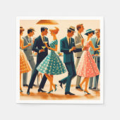 Serviette En Papier Mi-siècle Moderne Martinis Danser Cocktail Party (Devant)