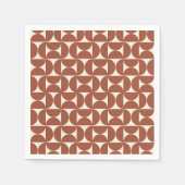 Serviette En Papier Mi-siècle Moderne Motif rouille Terracotta (Devant)