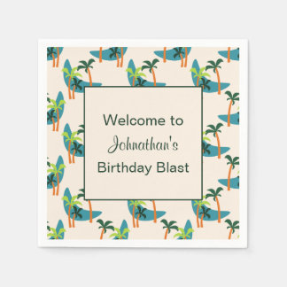 Serviette En Papier Mi-siècle moderne Palm Oasis fête d'anniversaire