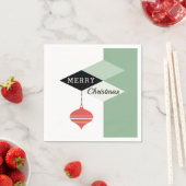 Serviette En Papier Mi-siècle Moderne Rétro Joyeux Noël (En situation)