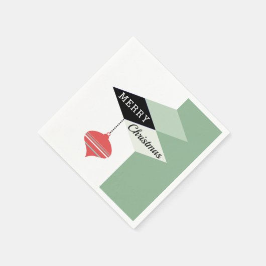 Serviette En Papier Mi-siècle Moderne Rétro Joyeux Noël (Coin)