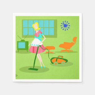 Serviette En Papier Mi-Siècle Moderne Rétro Papier ménager