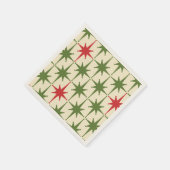 Serviette En Papier Mi-siècle Moderne Rétro Starbursts de Noël (Coin)