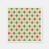 Serviette En Papier Mi-siècle Moderne Rétro Starbursts de Noël (Devant)