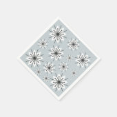 Serviette En Papier Mi-Siècle Moderne Snowflakes Silver (Coin)