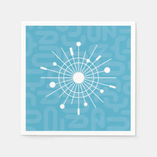 Serviette En Papier Mi-siècle moderne Spoutnik atomique Snowflake MOD