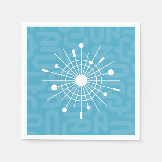 Serviette En Papier Mi-siècle moderne Spoutnik atomique Snowflake MOD (Devant)