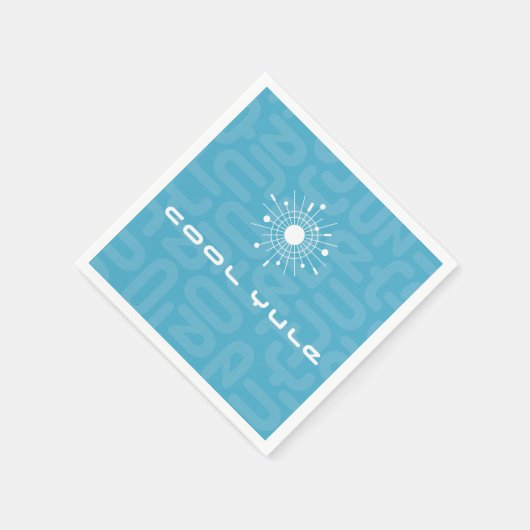 Serviette En Papier Mi-siècle moderne Spoutnik atomique Snowflake MOD (Coin)