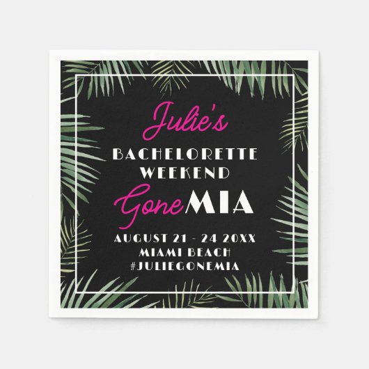 Serviette En Papier Miami Bachelorette Party Weekend Cocktail Napkins (Devant)