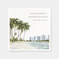 Miami Florida Aquarelle Palm Mariage paysage