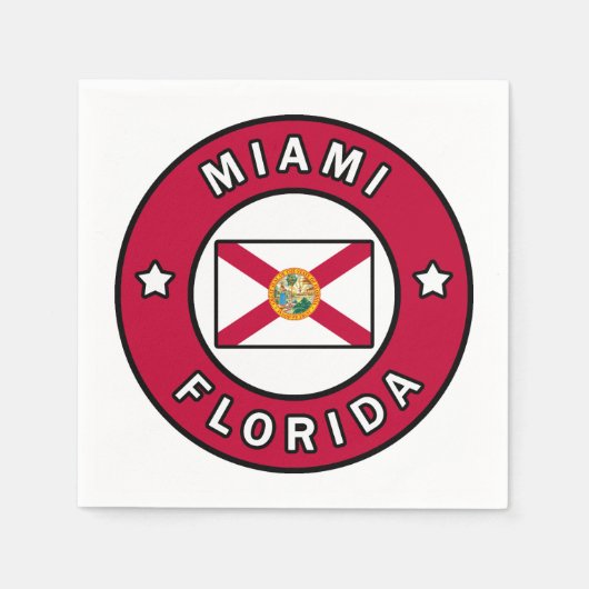 Serviette En Papier Miami Floride (Devant)