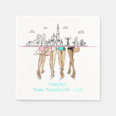 Serviette En Papier Miami Skyline Bachelorette Bikini Custom (Devant)