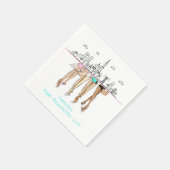 Serviette En Papier Miami Skyline Bachelorette Bikini Custom (Coin)