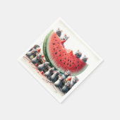 Serviette En Papier Mice On a Juicy Watermelon Wedge (Coin)