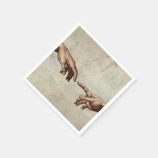 Serviette En Papier Michaelangelo mains création adam dieu (Coin)