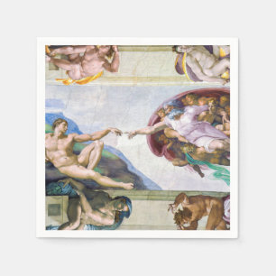Serviette En Papier Michelangelo - Création d'Adam, Chapelle Sixtine