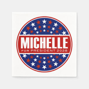 Serviette En Papier Michelle Obama Présidente 2028