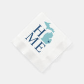 Serviette En Papier Michigan Accueil Aqua Navy Blue Custom City Heart (Coin)