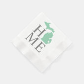 Serviette En Papier Michigan Accueil Mint Green Custom City Heart (Coin)