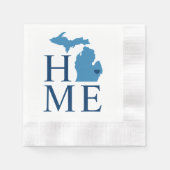Serviette En Papier Michigan Home Blue and Navy Custom City Heart (Devant)
