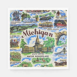 Serviette En Papier Michigan Landmarks Party