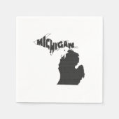 Serviette En Papier Michigan State Name Word Art Black (Devant)