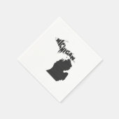 Serviette En Papier Michigan State Name Word Art Black (Coin)